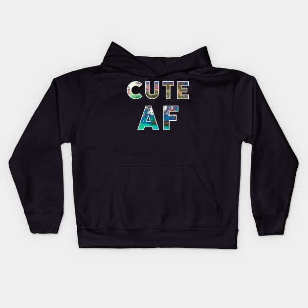 Cute AF Design Kids Hoodie by FuseTheory1